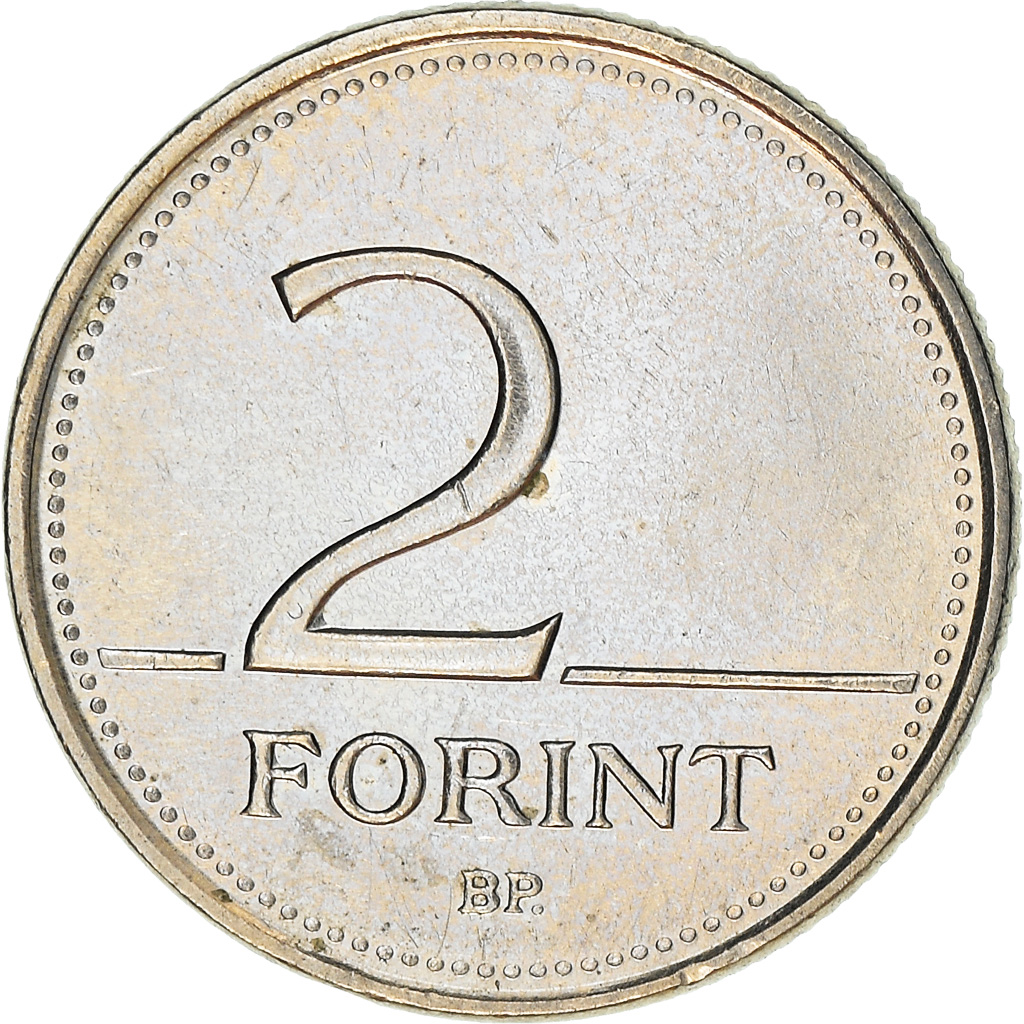 Moneda, Hungría, 2 Forint, 2007, BC+, Cobre - níquel, KM:693