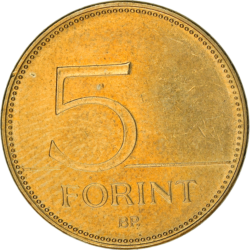 Moneda, Hungría, 5 Forint, 2015, MBC+, Níquel - latón