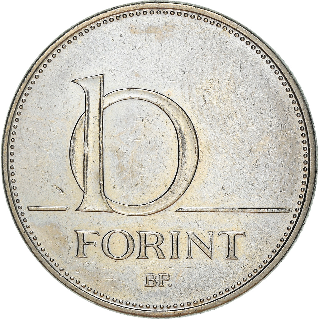 Moneda, Hungría, 10 Forint, 2007, Budapest, BC+, Cobre - níquel, KM:695