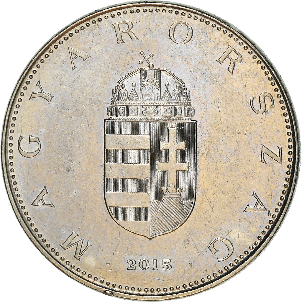 Moneda, Hungría, 10 Forint, 2015, Budapest, BC+, Cobre - níquel, KM:695
