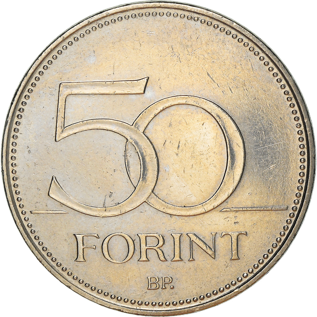 Moneda, Hungría, 50 Forint, 1997, Budapest, MBC+, Cobre - níquel, KM:697