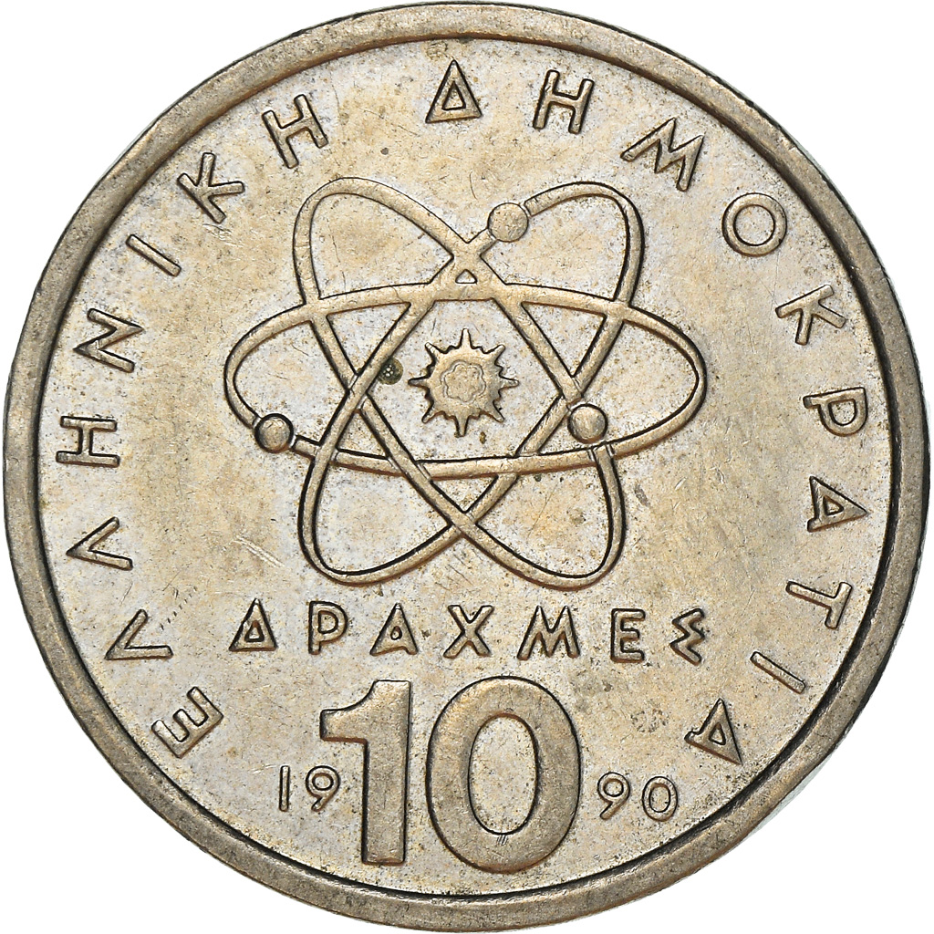 Coin, Greece, 10 Drachmes, 1990, Athens, , Copper-nickel, KM:132