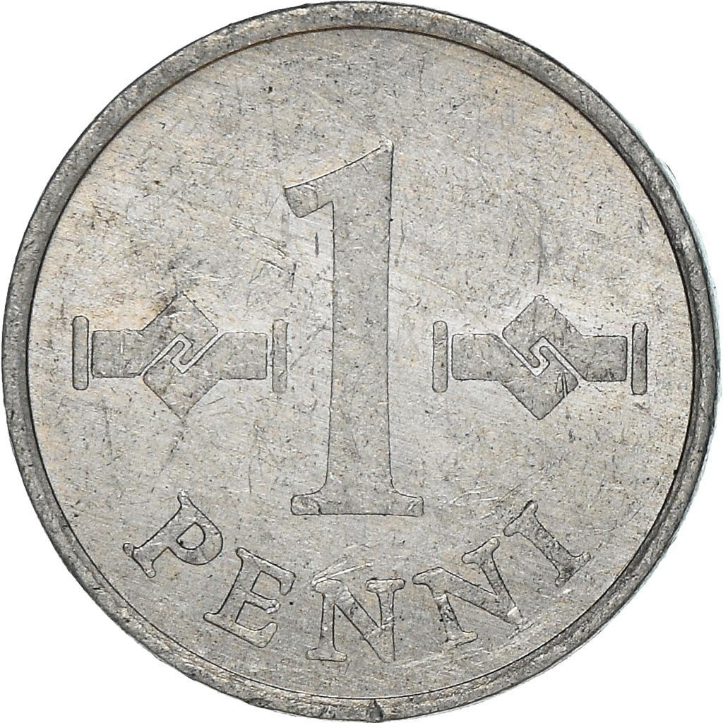 Moneda, Finlandia, Penni, 1975, EBC, Aluminio, KM:44a