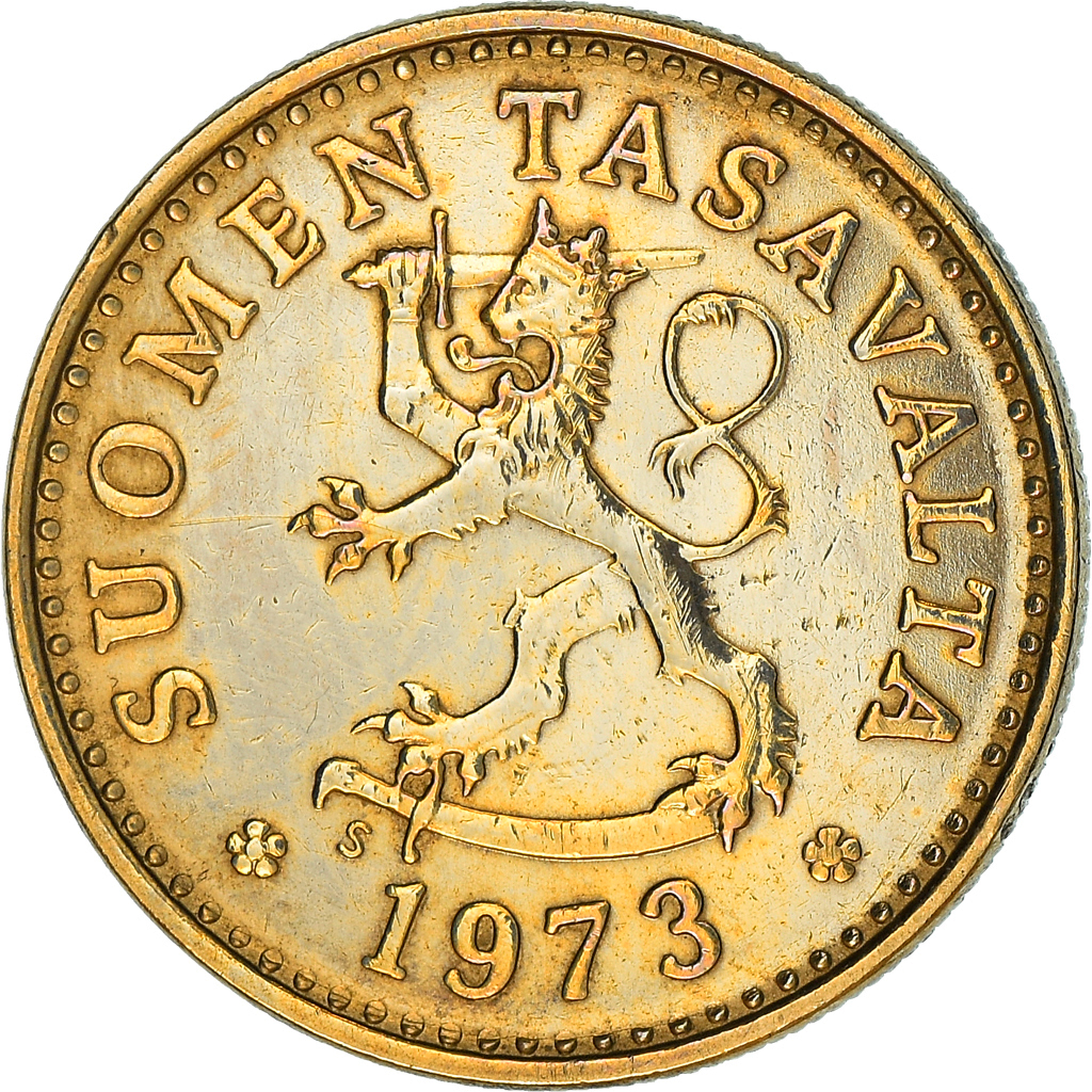 Moneda, Finlandia, 10 Pennia, 1973, BC+, Aluminio - bronce, KM:46