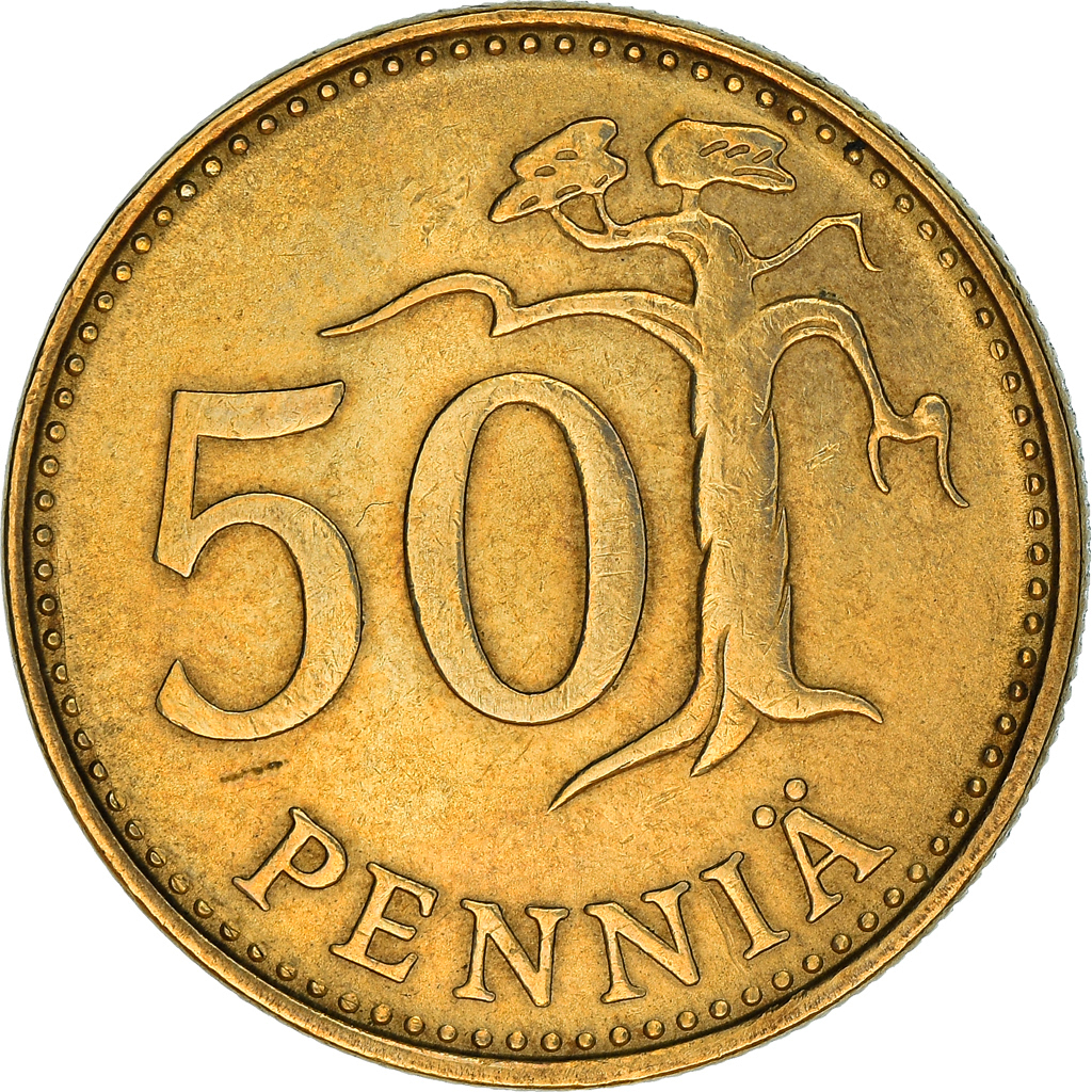 Moneda, Finlandia, 50 Penniä, 1982, EBC, Aluminio - bronce, KM:48