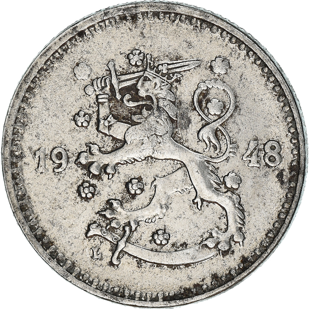Moneda, Finlandia, Markka, 1948, MBC, Hierro, KM:30b