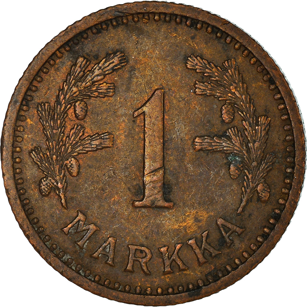 Moneda, Finlandia, Markka, 1943, BC+, Cobre, KM:30a