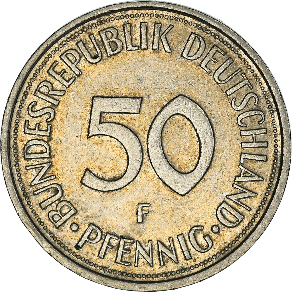 Coin, GERMANY - FEDERAL REPUBLIC, 50 Pfennig, 1982, Stuttgart, 