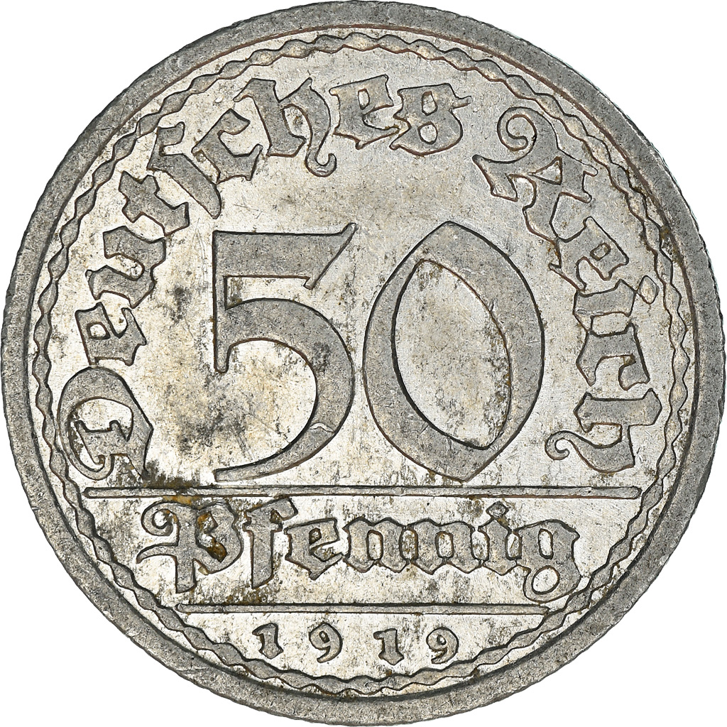 Coin, GERMANY, WEIMAR REPUBLIC, 50 Pfennig, 1919, Berlin, , Aluminum