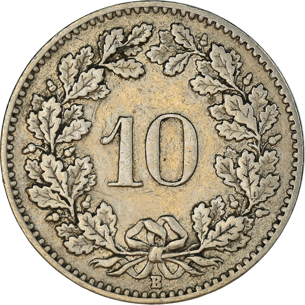 Moneda, Suiza, 10 Rappen, 1907, Bern, MBC, Cobre - níquel, KM:27