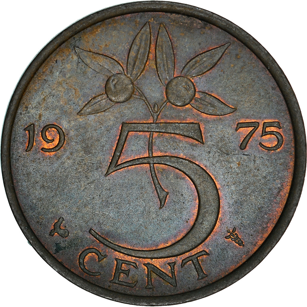 Coin, Netherlands, Juliana, 5 Cents, 1975, , Bronze, KM:181