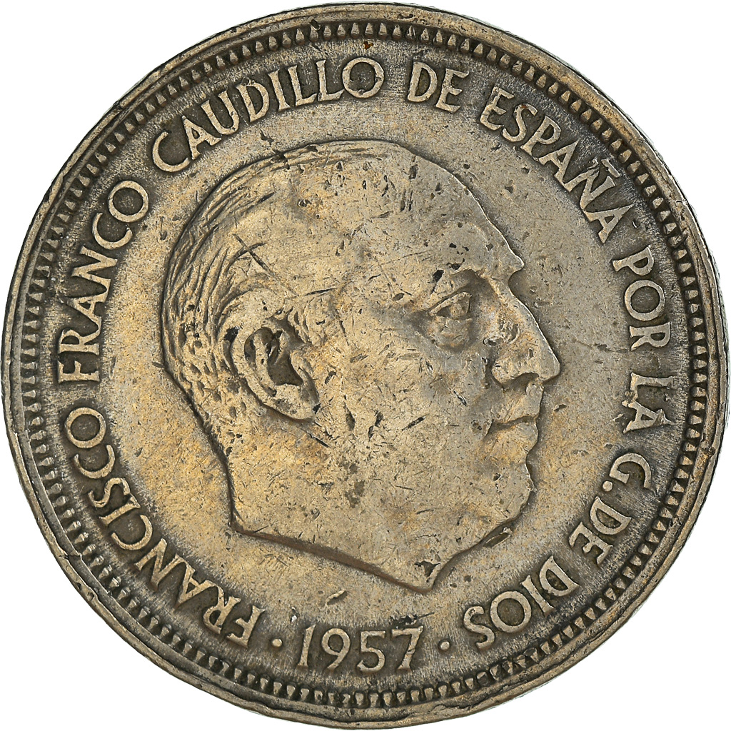 Moneda, España, Caudillo and regent, 50 Pesetas, 1959, BC+, Cobre - níquel