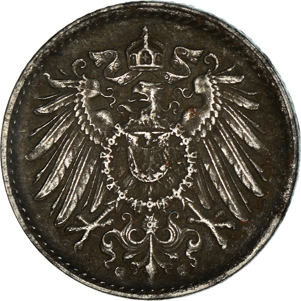 Coin, GERMANY - EMPIRE, 5 Pfennig, 1917, Karlsruhe, , Iron, KM:19