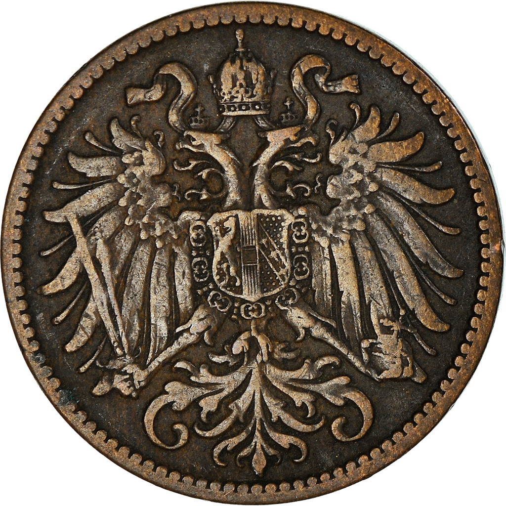 Moneda, Austria, Franz Joseph I, 2 Heller, 1904, BC+, Bronce, KM:2801