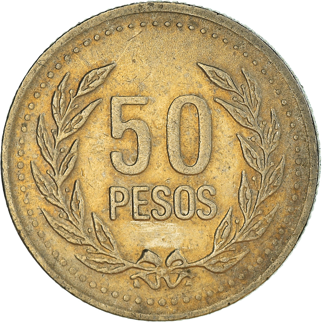 Coin, Colombia, 50 Pesos, 1994, , Copper-Nickel-Zinc, KM:283.2