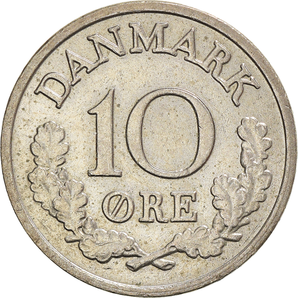 Moneda, Dinamarca, Frederik IX, 10 Öre, 1966, Copenhagen, EBC, Cobre - níquel