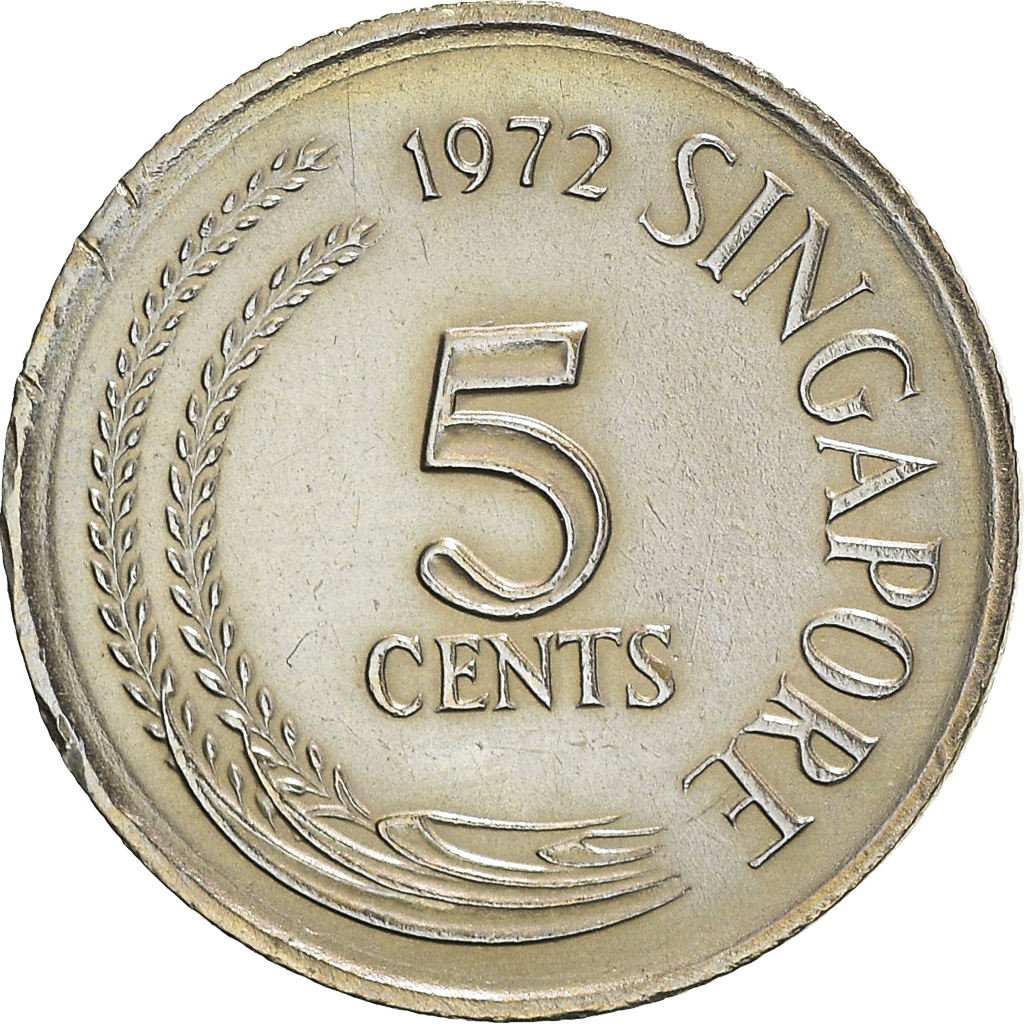 Coin, Singapore, 5 Cents, 1972, Singapore Mint, , Copper-nickel, KM:2