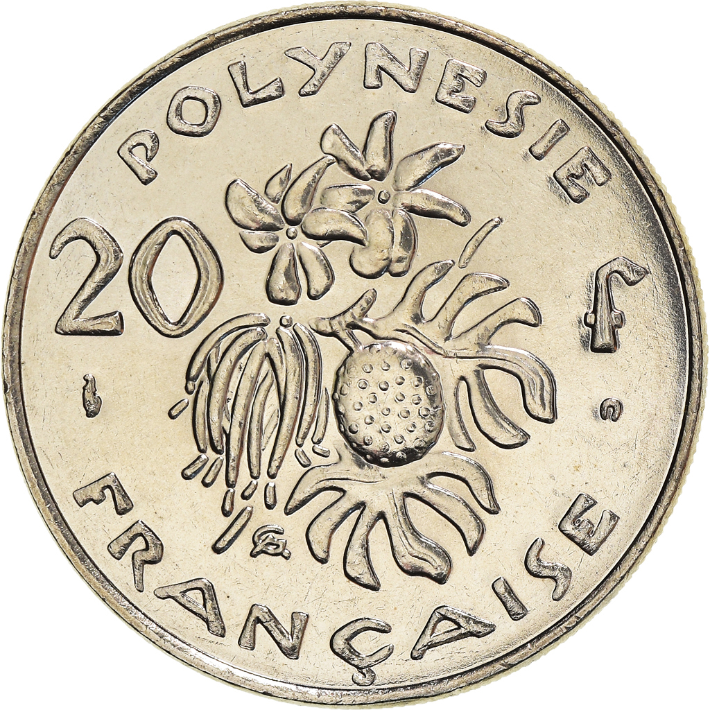 Moneda, Polinesia francesa, 20 Francs, 2001, Paris, SC+, Níquel, KM:9