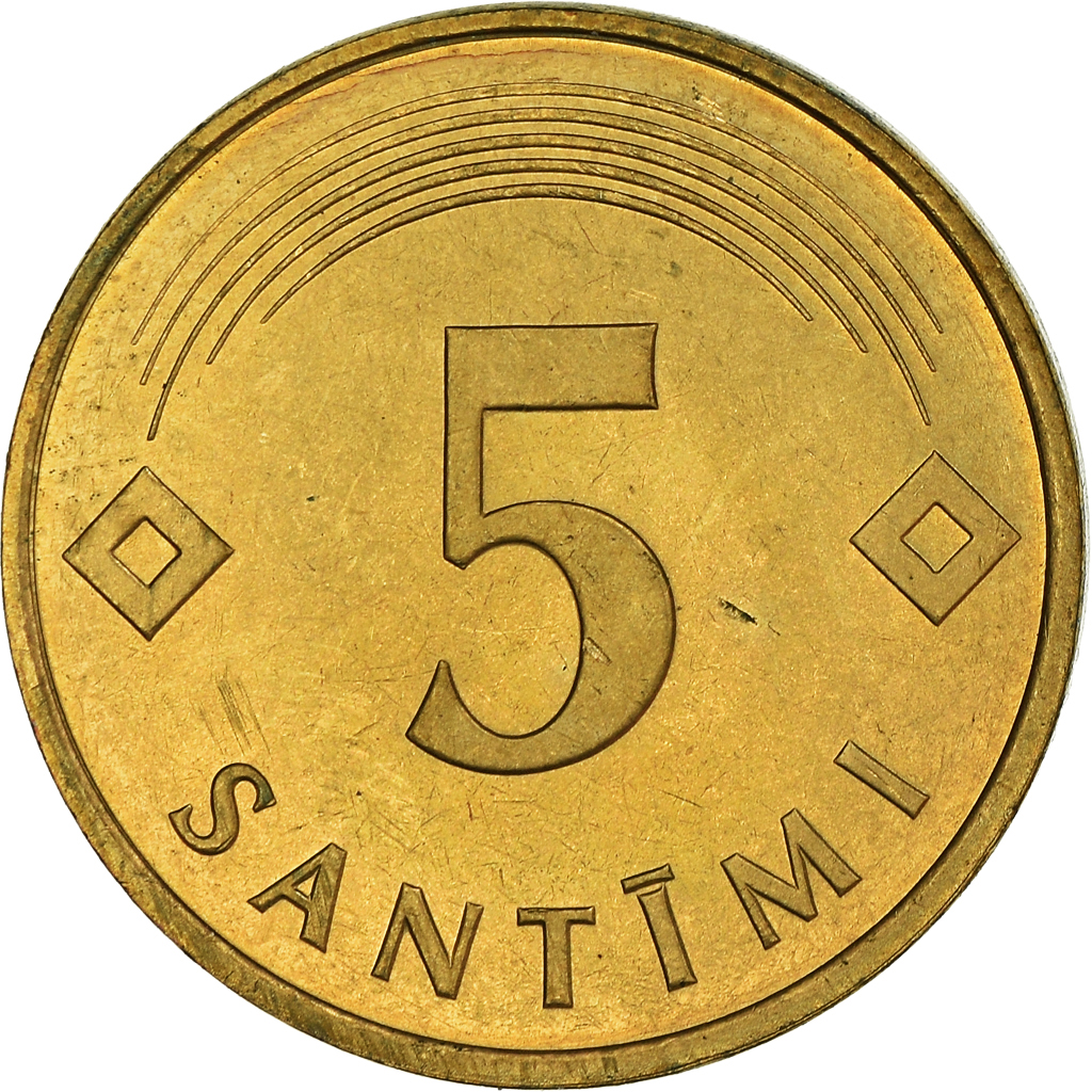 Moneda, Letonia, 5 Santimi, 1992, EBC+, Níquel - latón, KM:16