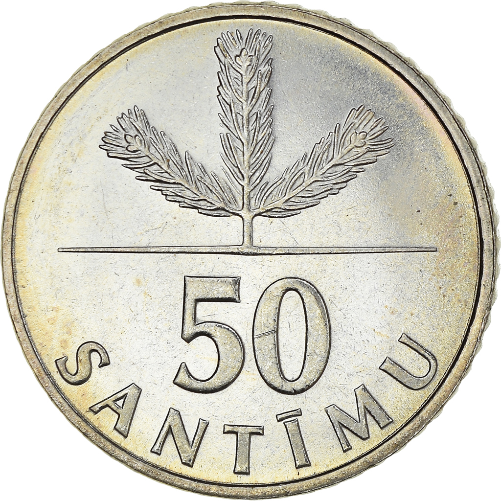 Moneda, Letonia, 50 Santimu, 1992, SC+, Cobre - níquel, KM:13