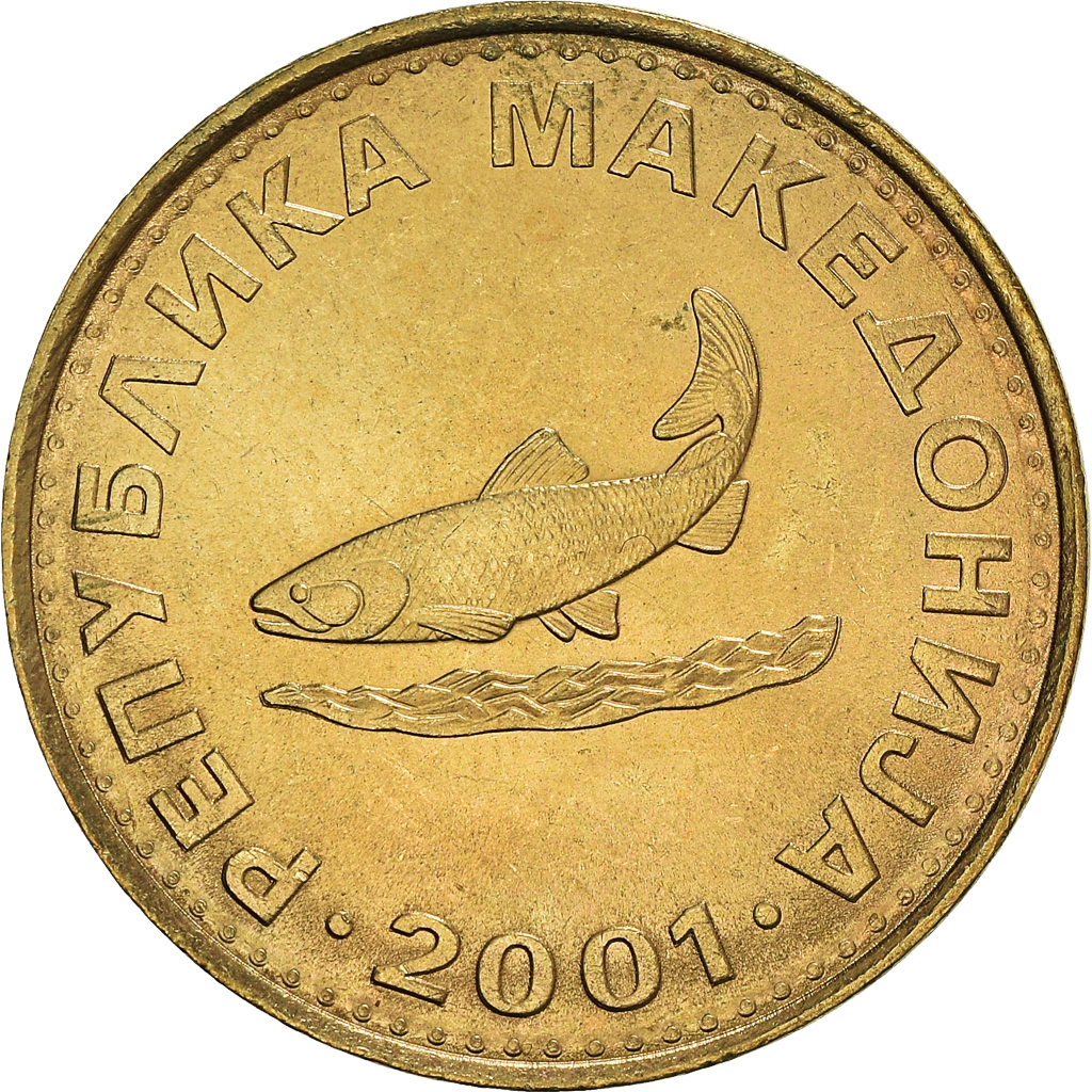 Coin, Macedonia, 2 Denari, 2001, , Brass, KM:3