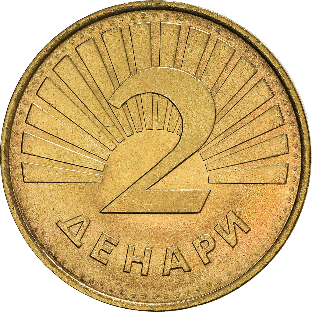Coin, Macedonia, 2 Denari, 2001, , Brass, KM:3