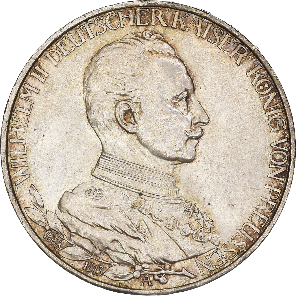 Coin, German States, PRUSSIA, Wilhelm II, 3 Mark, 1913, Berlin, 
