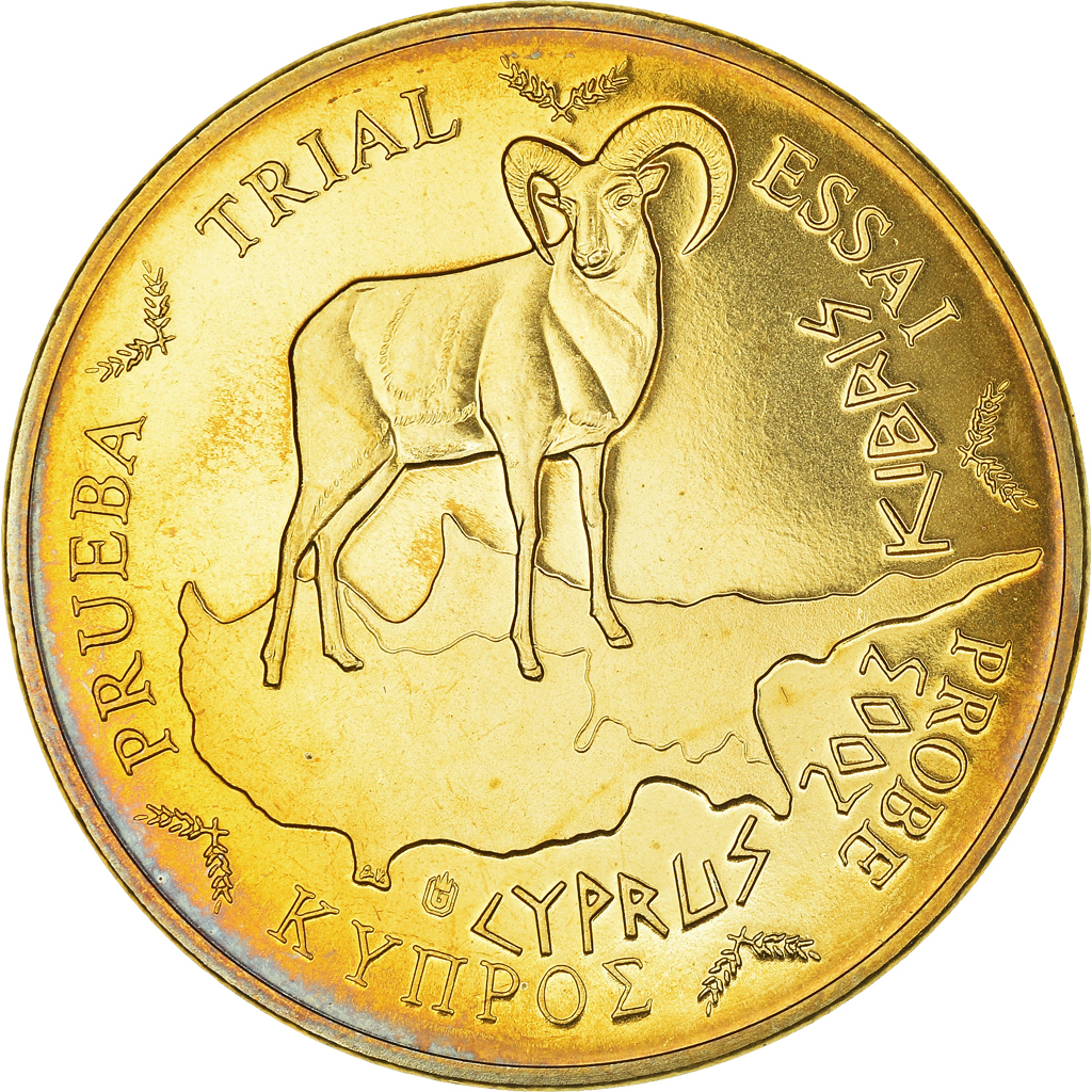 Chipre, 50 Euro Cent, 2003, unofficial private coin, FDC, Cobre chapado en acero