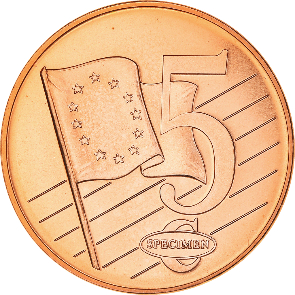 Gran Bretaña, 5 Euro Cent, 2002, unofficial private coin, SC+, Cobre chapado en