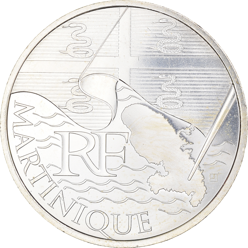 Frankreich, 10 Euro, Martinique, 2010, Paris, UNZ, Silber, Gadoury:EU399