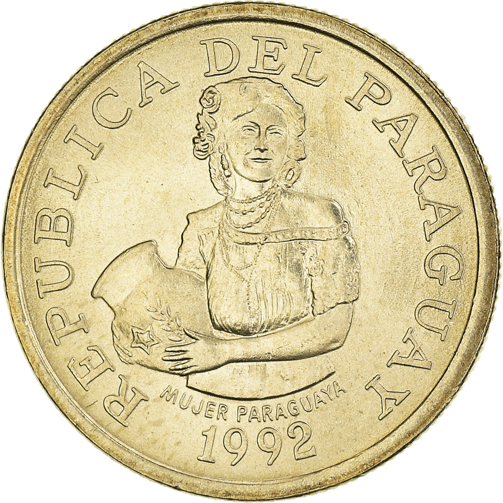 Coin, Paraguay, 5 Guaranies, 1992, , Nickel-Bronze, KM:166a