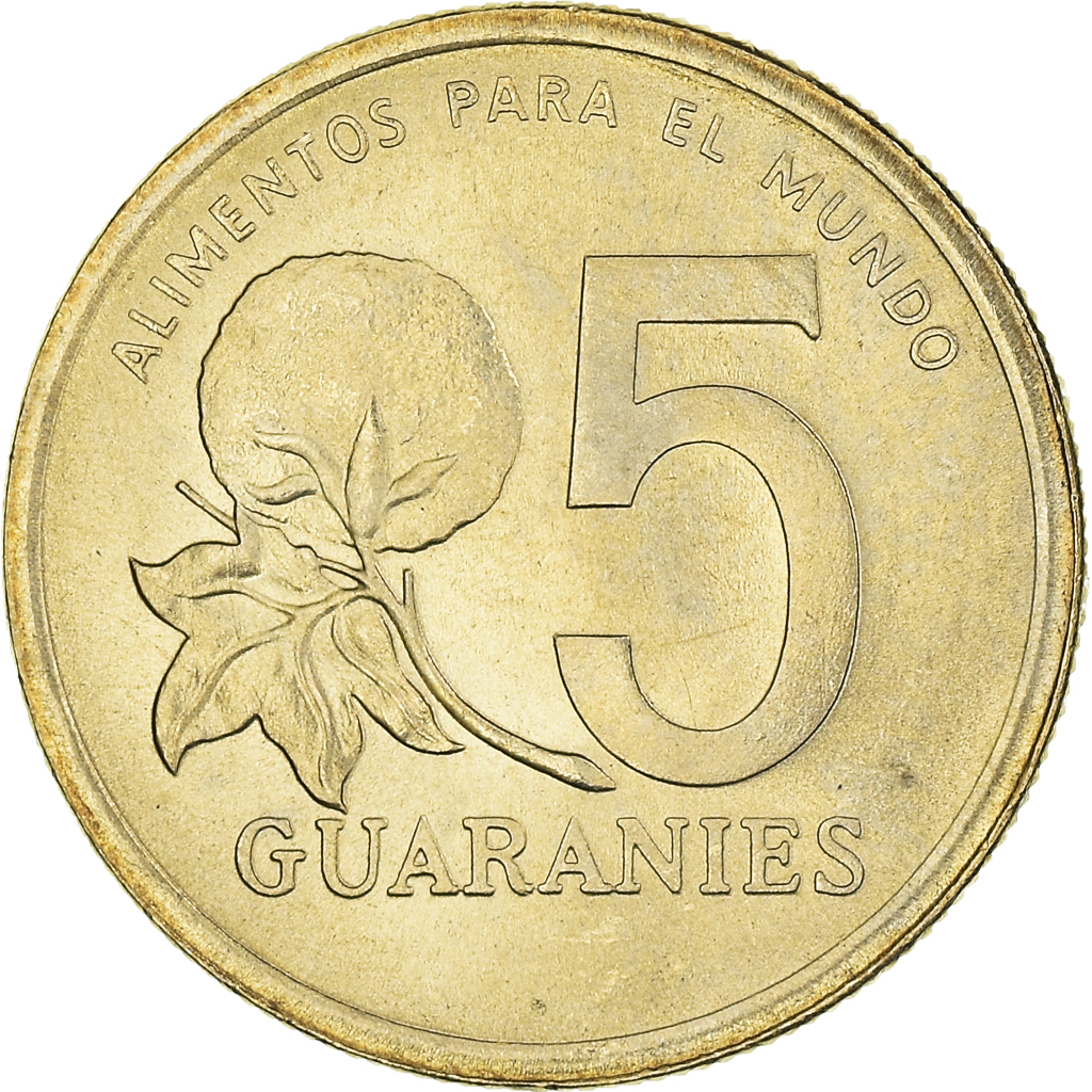 Coin, Paraguay, 5 Guaranies, 1992, , Nickel-Bronze, KM:166a