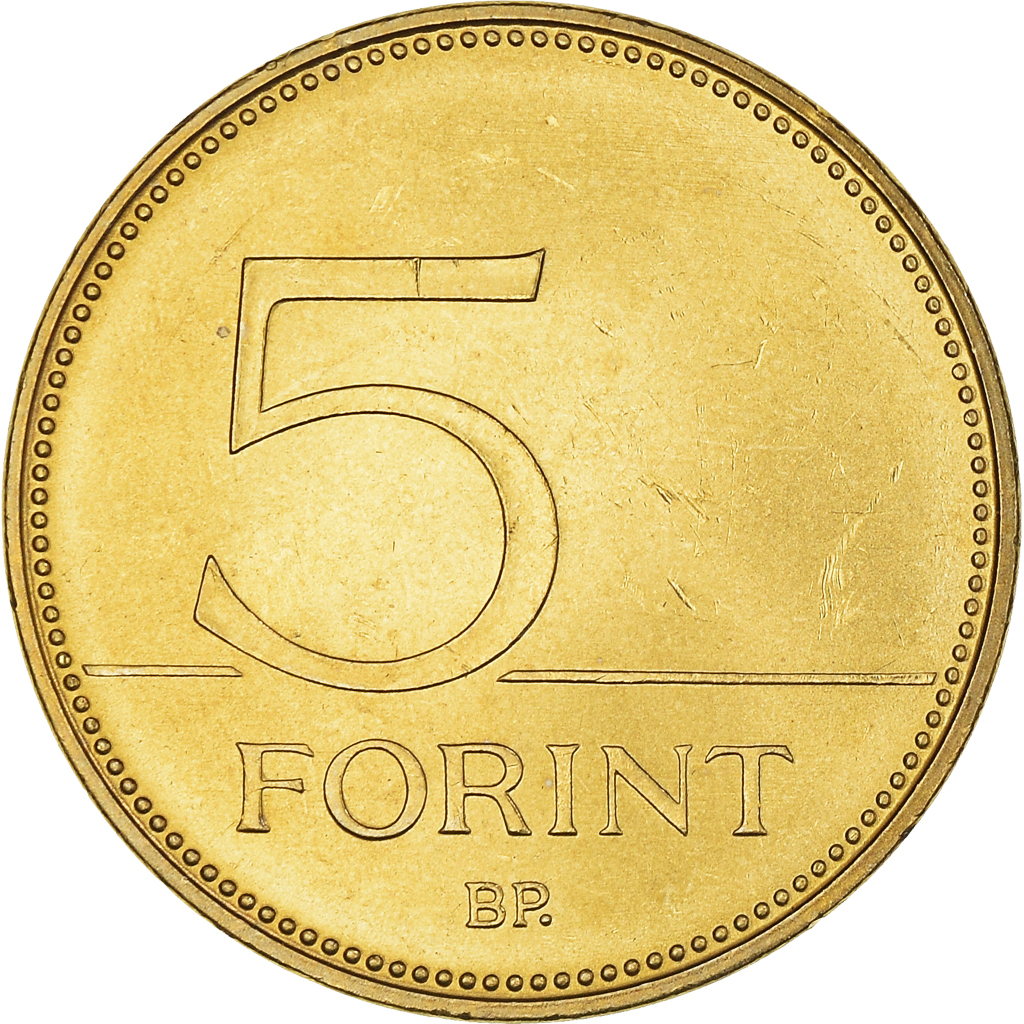 Moneda, Hungría, 5 Forint, 2003, Budapest, EBC+, Níquel - latón, KM:694