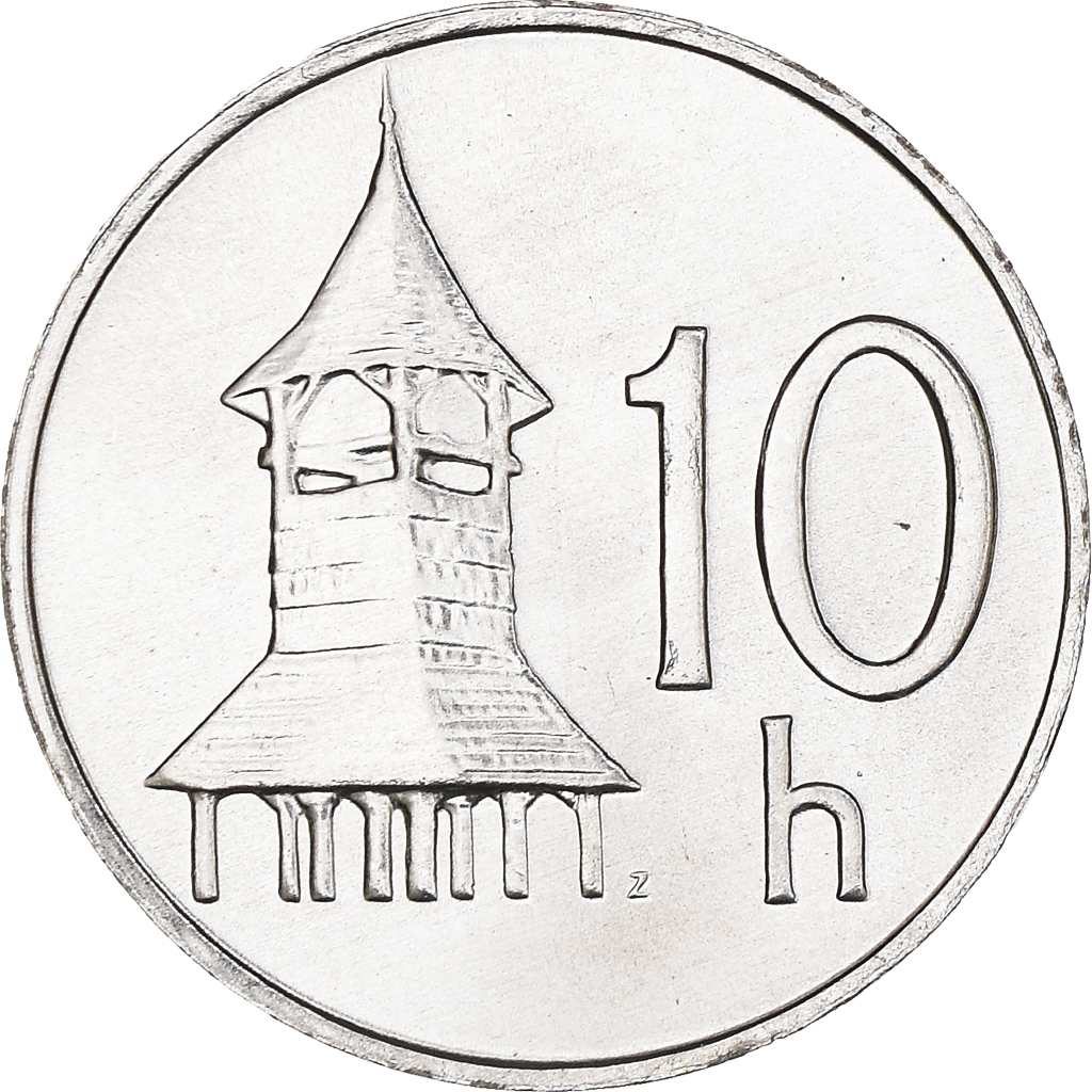 Moneda, Eslovaquia, 10 Halierov, 2001, SC+, Aluminio, KM:17