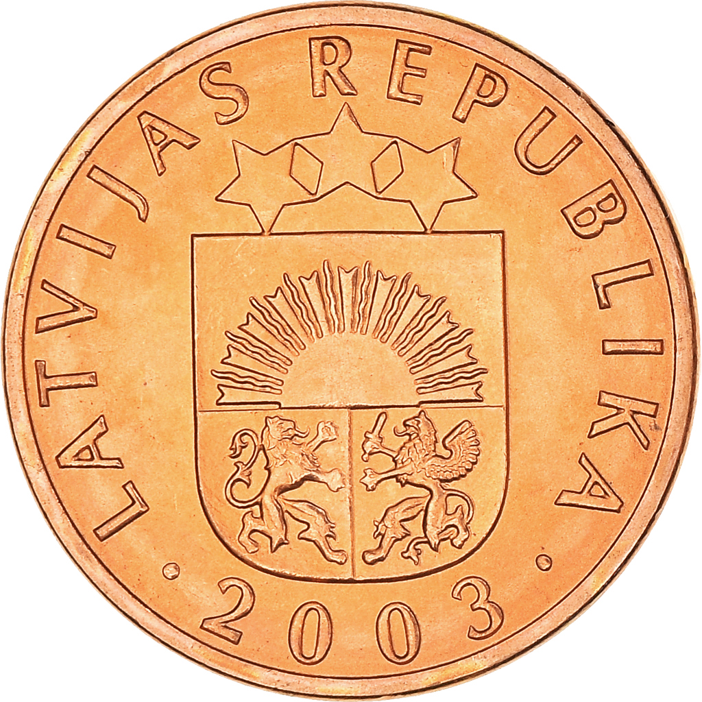 Moneda, Letonia, Santims, 2003, EBC+, Cobre recubierto de acero, KM:15