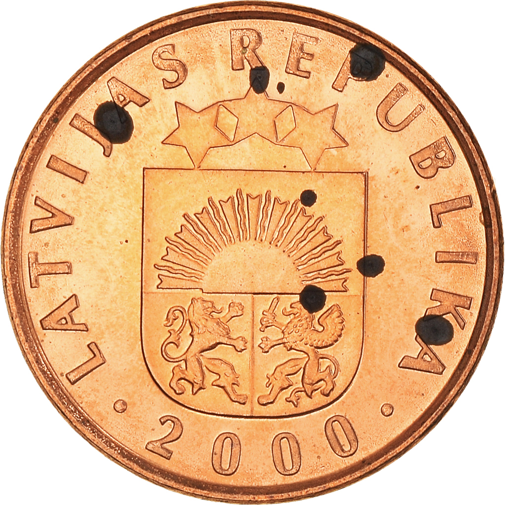 Moneda, Letonia, 2 Santimi, 2000, MBC+, Cobre recubierto de acero, KM:21