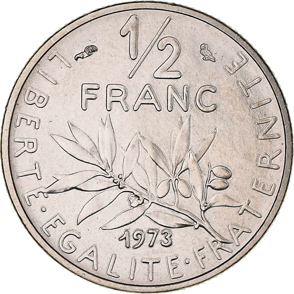 Coin, France, Semeuse, 1/2 Franc, 1973, Paris, FDC, , Nickel, KM:931.1