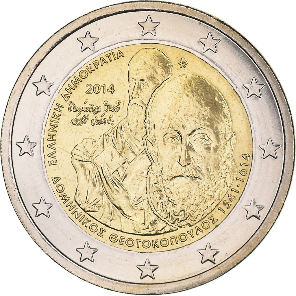 Greece, 2 Euro, Doménikos Theotokopoulos, 2014, Athens, , Bi-Metallic