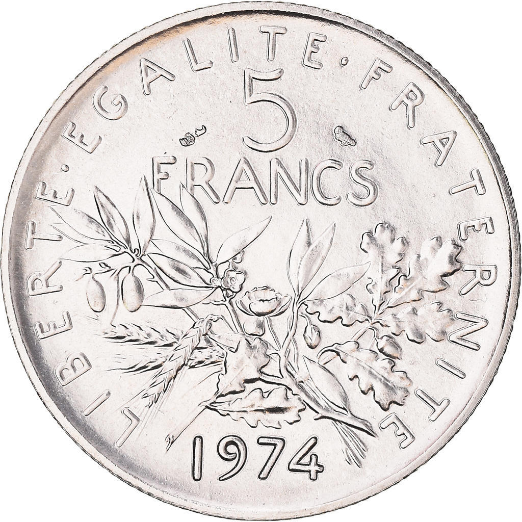Coin, France, Semeuse, 5 Francs, 1974, Paris, FDC, , Nickel Clad