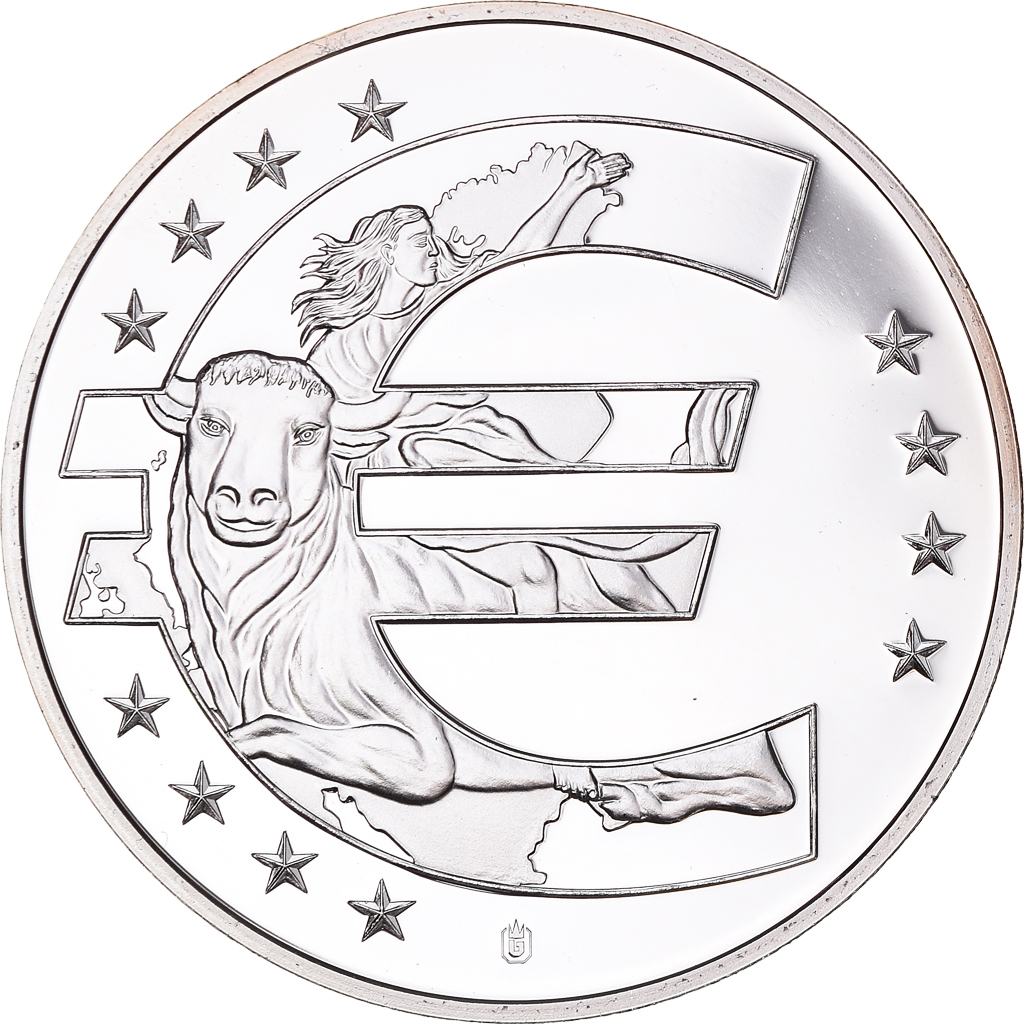 France, Medal, 10 ans de l'Euro, Politics, , Copper Plated Silver