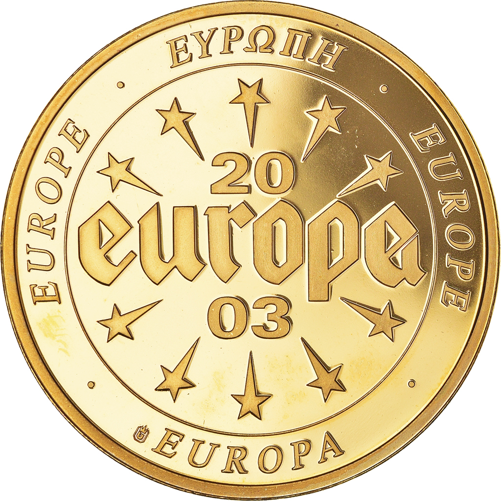 France, Medal, L'Europe, 500 Sakala, Estonie, 2003, , Copper Gilt
