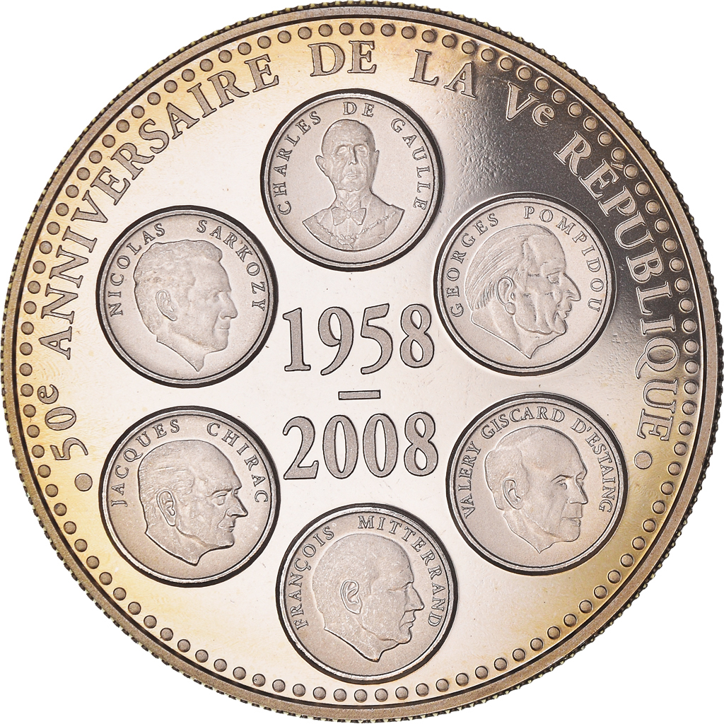 France, Medal, 50ème Anniversaire de la Vème République, Politics, 2008