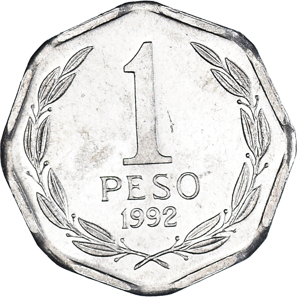 Moneda, Chile, Peso, 1992, Santiago, EBC+, Aluminio, KM:231