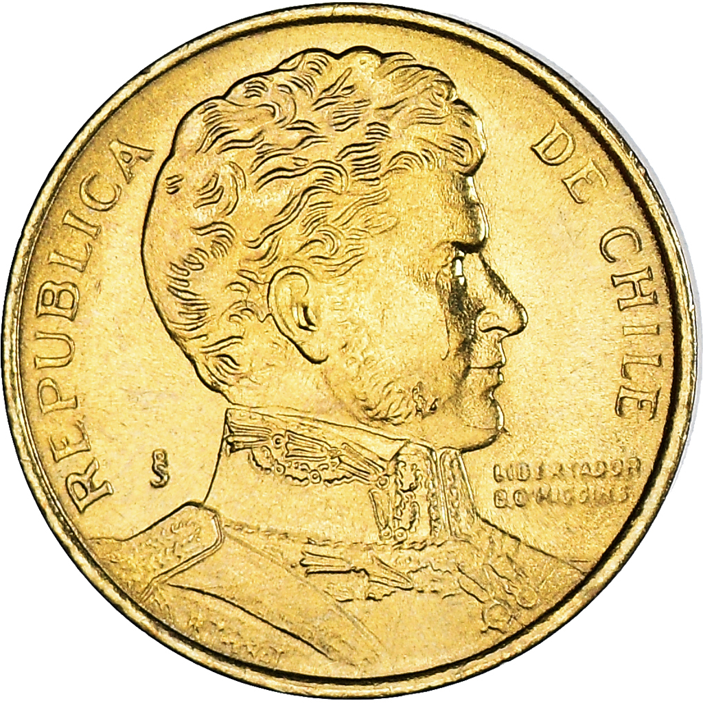 Coin, Chile, Peso, 1990, , Aluminum-Bronze, KM:216.2