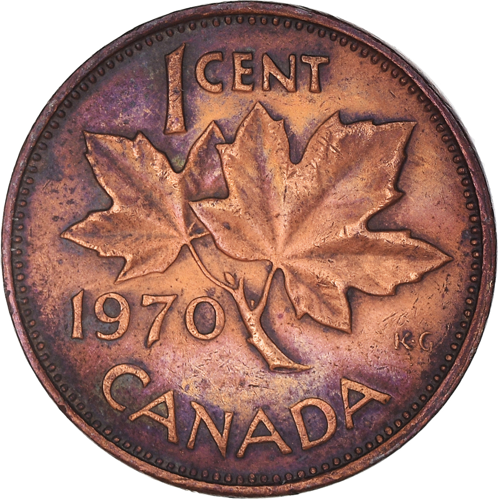 Moneda, Canadá, Cent, 1970, Royal Canadian Mint, BC+, Bronce
