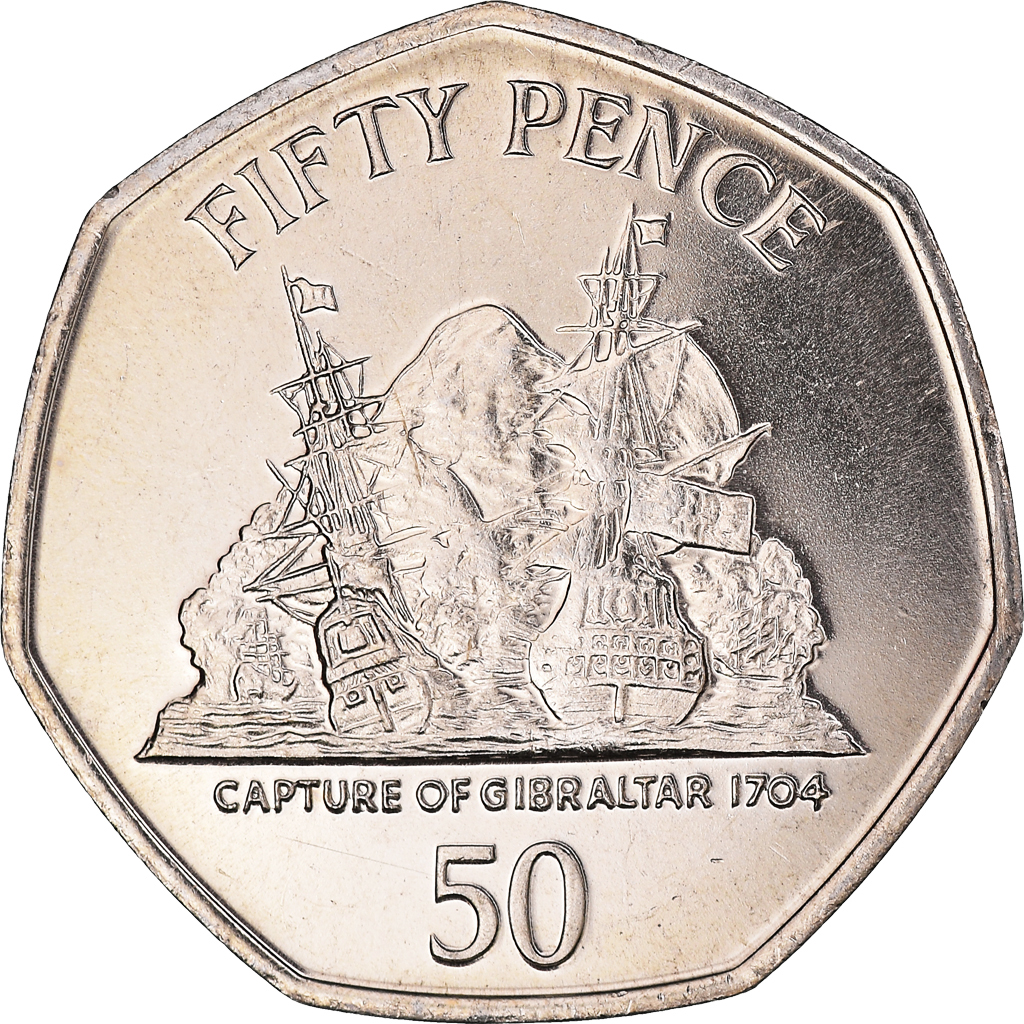 Coin, Gibraltar, Elizabeth II, 50 Pence, 2006, , Copper-nickel, KM:1068