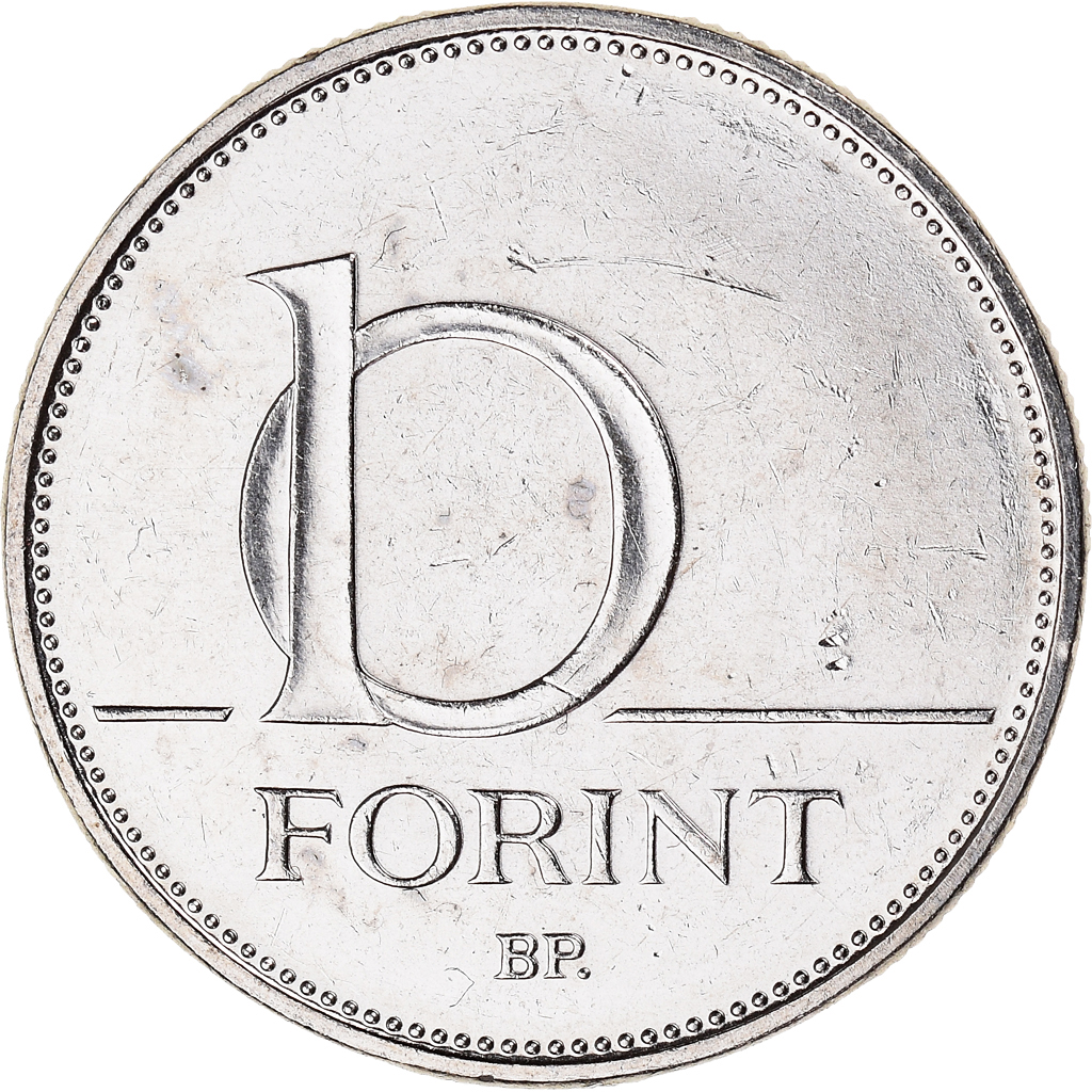 Moneda, Hungría, 10 Forint, 2004, BC+, Cobre - níquel, KM:695