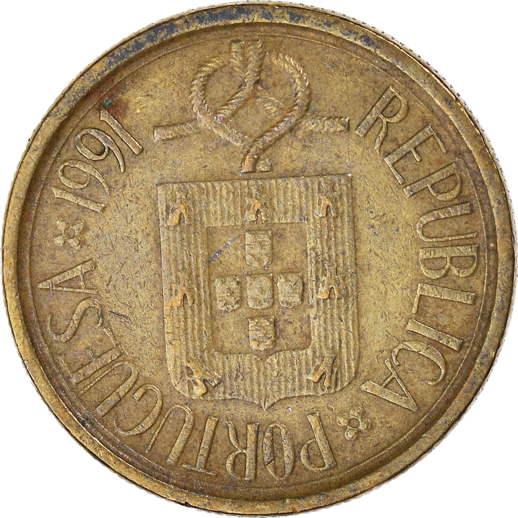 Moneda, Portugal, 5 Escudos, 1991, BC+, Cobre - níquel