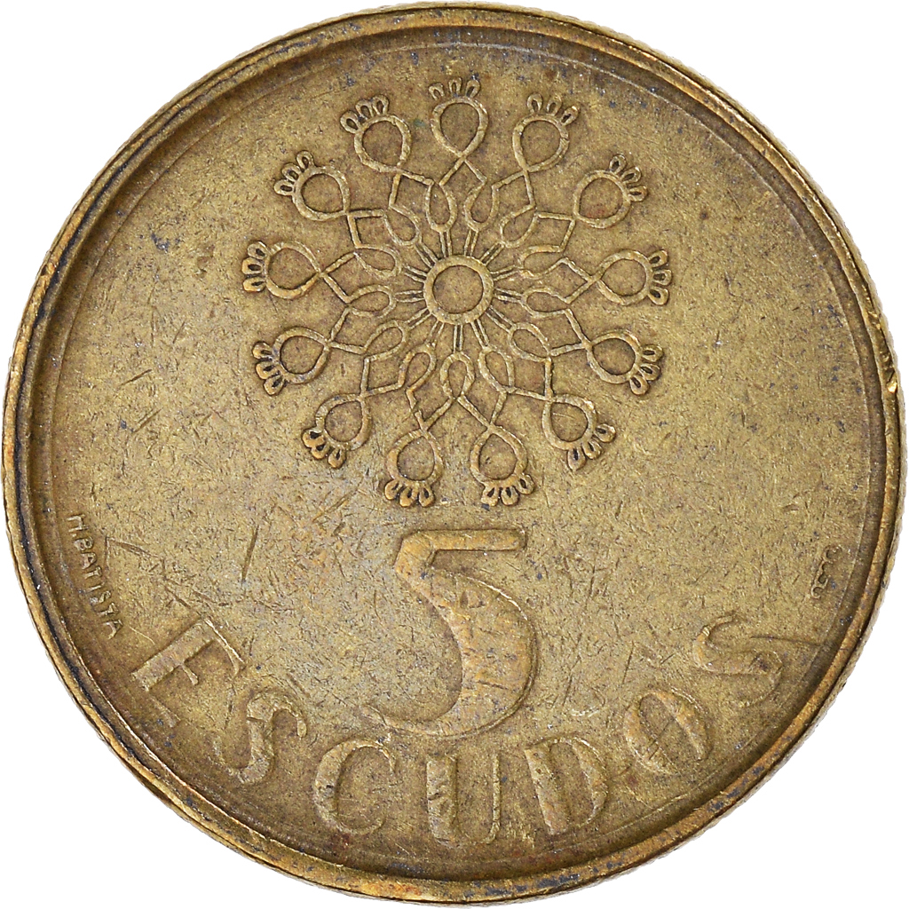 Moneda, Portugal, 5 Escudos, 1991, BC+, Cobre - níquel