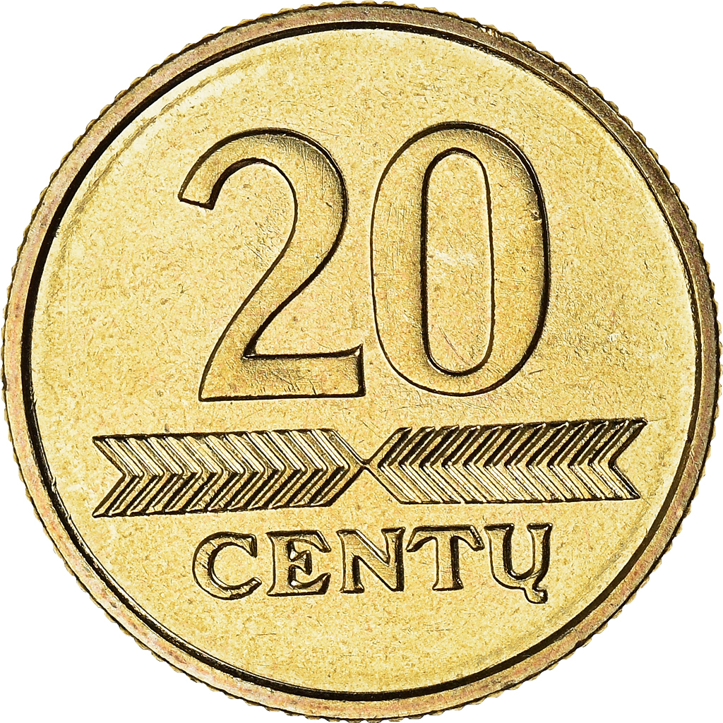 Moneda, Lituania, 20 Centu, 1997, EBC+, Níquel - latón, KM:107